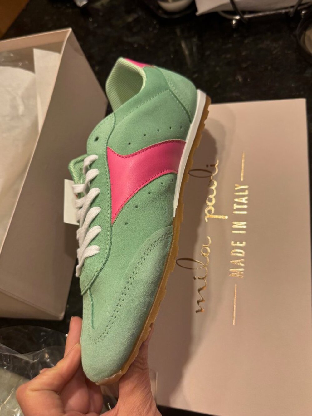 Mila Paoli Made In Italy Women’s US 9 Genuine Leather Upper Sneakers FREE SHIP